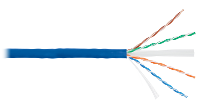 Кабель NIKOLAN U/UTP, 4 пары, Кат.6, 23 AWG, внутренний, PVC, 305м, где хх-цвет 