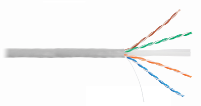 Кабель NIKOLAN U/UTP, 4 пары, Кат.6, 23 AWG, внутренний, PVC, 305м, где хх-цвет 