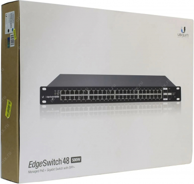 Коммутатор EdgeSwitch 48-port PoE (500W Model) упаковка