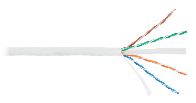 Кабель NIKOLAN U/UTP, 4 пары, Кат.6, 23 AWG, внутренний, PVC, 305м, где хх-цвет 