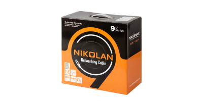 Кабель NIKOLAN U/UTP, 4 пары, Кат.5e, 24 AWG, внутренний, LSZH, 305м/100м, где хх-цвет 