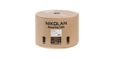 Кабель NIKOLAN F/FTP, 4 пары, Кат.6a, 23 AWG, внутренний, LSZH, 500м 